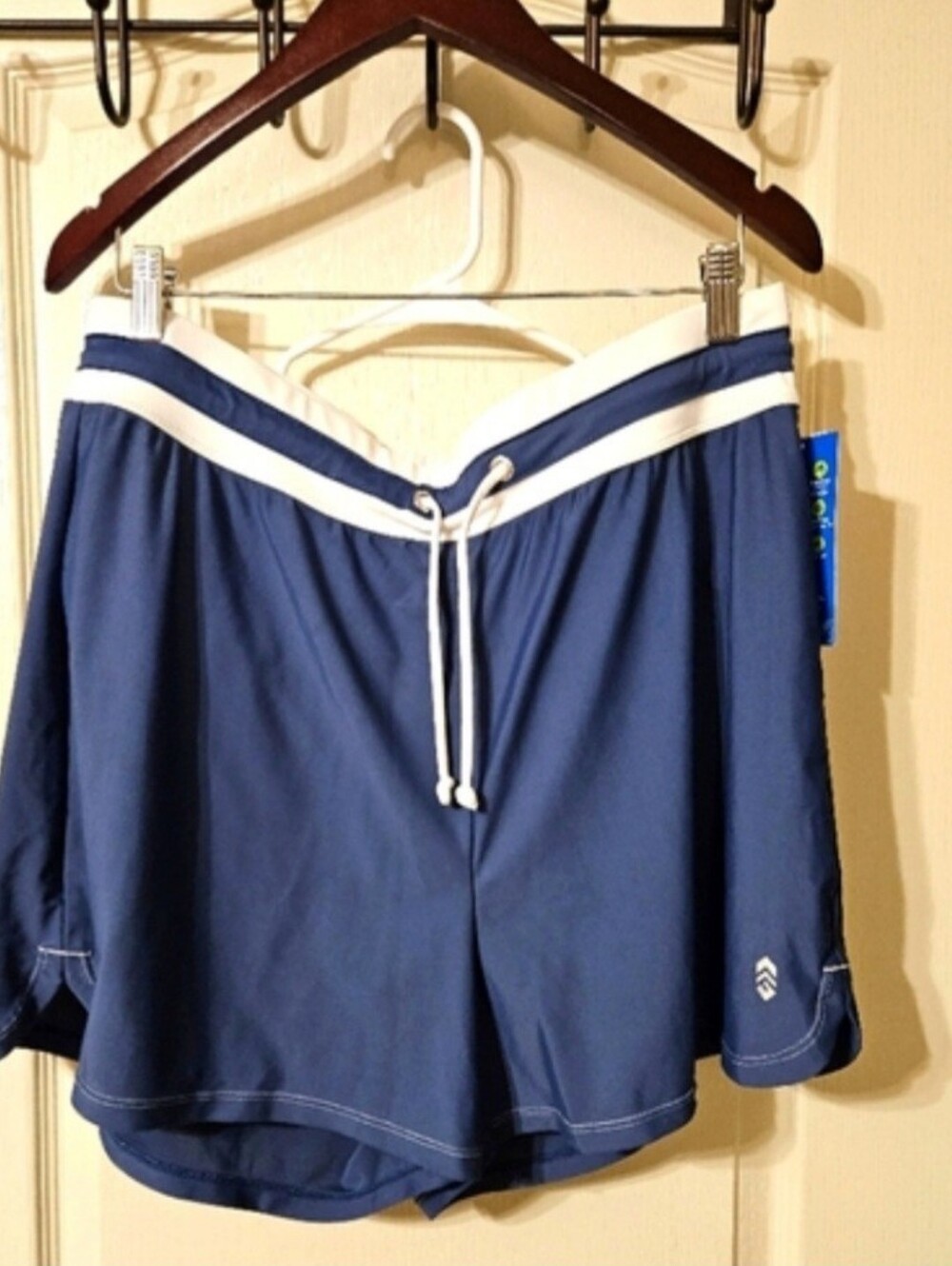 Free Country Drawstring Swim Shorts Blue Plus Size 3X 24W NEW Tags Attached